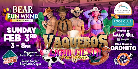 Image principale de VAQUEROS | Latin Fiesta Vaquera | Pool Party at Pool Club - Bear Week 2024