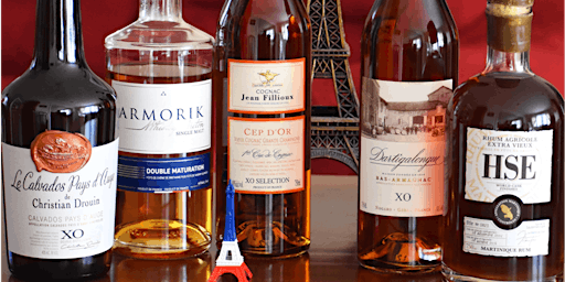 Experience 5 high-end French Spirits! online tasting: Cognac, Rum…  enjoy! primary image