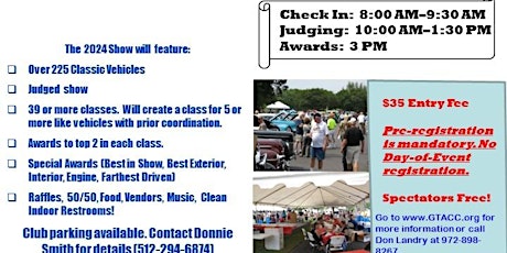 GTACC 17th Annual Car Show & Charity Benefit