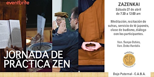 Hauptbild für Zazenkai: Jornada de practica-estudio zen. Mayo- Dojo Paternal