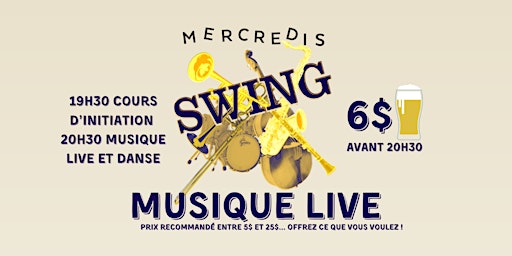 DANSE SWING & MUSIQUE LIVE - Draft pint 6$ - Introduction class at 7.30 primary image