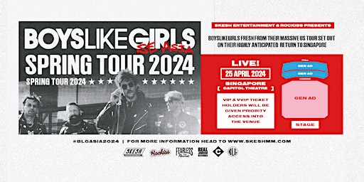 Boys Like Girls Live In Singapore 2024 primary image