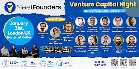 Image principale de MeetFounders Venture Capital Night (January 2024- London) In-Person Event