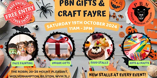 PBN Wolverhampton Gifts & Crafts  Fayre| Saturday 19th October 2024