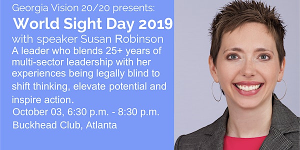 World Sight Day 2019 Speaker Event with Susan Robinson