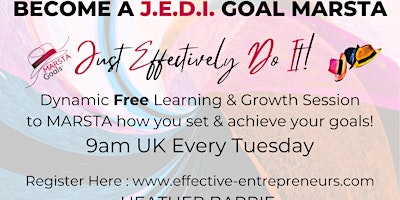 Imagem principal do evento MARSTA Goals - J.E.D.I. (Just Effectively Do It) Goal MARSTAry SERIES