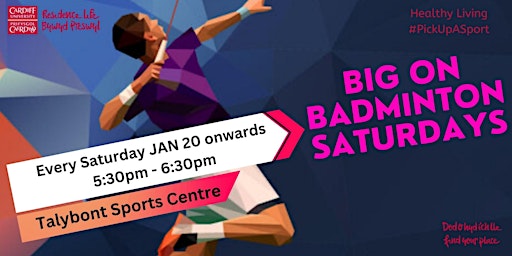 Imagem principal do evento BIG ON Badminton Saturdays ¦ Mawr ar Ddydd Sadwrn Badminton