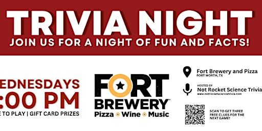 Fort Brewery and Pizza Trivia Night primary image