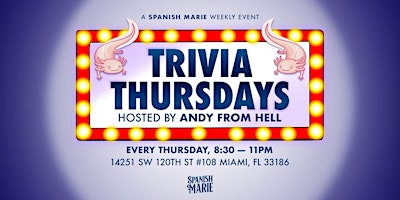 Immagine principale di SPANISH MARIE'S TRIVIA THURSDAYS 