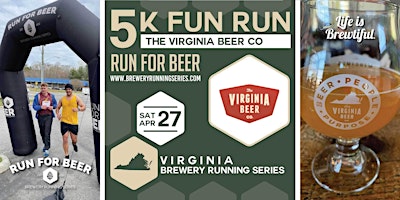 Imagen principal de 5k Beer Run xThe Virginia Beer Company 2024 Virginia Brewery Running Series