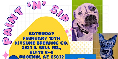 Pop Art your Pet Paint 'n' Sip at Kitsune Brewing Co. primary image