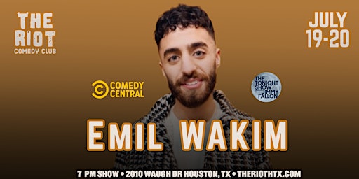 Imagem principal do evento Emil Wakim (Tonight's Show, Comedy Central) Headlines The Riot Comedy Club