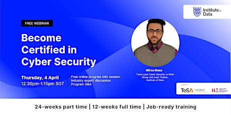 Webinar - Singapore Cyber Security Program Info Session: April 4 12:30pm