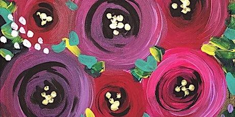 Raspberry Rosettes  - Paint and Sip by Classpop!™
