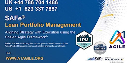 LPM, Lean Portfolio Management, SAFe 6 Certification,Remote Training, 8/9Jn primary image