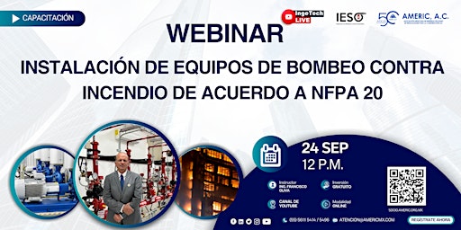 Hauptbild für WEBINAR | Instalación de Equipos de Bombeo Contra Incendio de acuerdo NFPA
