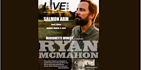 Imagem principal do evento Singer- Songwriter  Ryan McMahon Live at Marionette