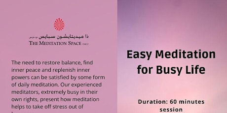 Easy Meditation for Busy Life primary image