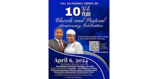 Primaire afbeelding van Full Deliverance Church 10th Church and Pastoral Anniversary Celebration