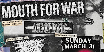 Primaire afbeelding van Mouth For War / Age of Panic / Ripped Open / Crossfire / Struck @ Healer