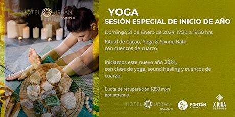 Imagen principal de Clase especial de yoga: Inicio 2024 con Sound Healing y Cacao