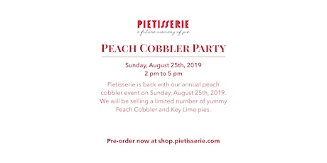 Pietisserie's Peach Cobbler Party primary image