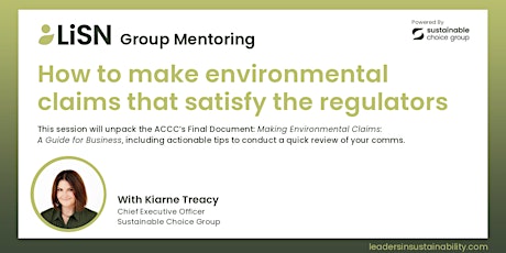 Group Mentoring: Making environmental claims that satisfy the regulators primary image