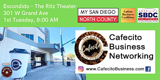 Primaire afbeelding van Cafecito Business Networking  Escondido - 1st Tuesday May