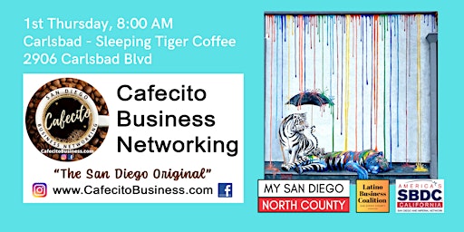 Primaire afbeelding van Cafecito Business Networking  Carlsbad - 1st Thursday August