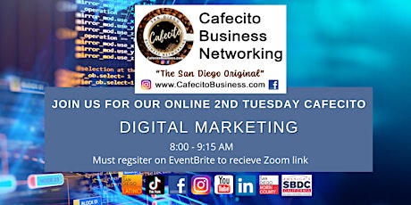 Online Business Networking - Cafecito 2nd Tuesday May primary image