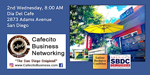 Primaire afbeelding van Cafecito Business Networking, Dia Del Cafe - 2nd Wednesday June