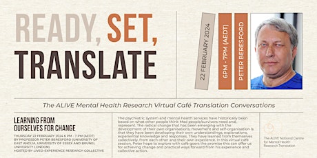 Image principale de The ALIVE Mental Health Research Virtual Café Translation Conversations #17
