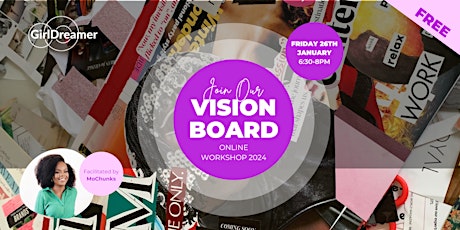 Imagem principal do evento Vision Board Workshop with GirlDreamer