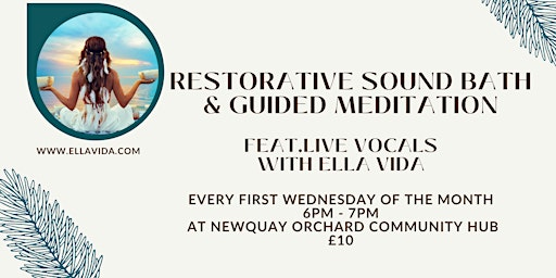 Imagem principal de Restorative Soundbath & Guided Meditation With Live Vocals from Ella Vida