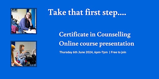 Certificate in Counselling - Live Course Presentation and Q&A  primärbild