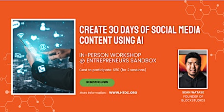 Hauptbild für Create 30 days of social media content using AI (2-day workshop)