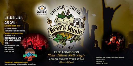 Hauptbild für French Creek Beer & Music Festival- Ticketed Beer Festival Segment