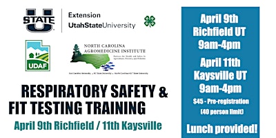 Imagen principal de 2024 USU PSEP Respiratory Safety & Fit Testing Training, Kaysville