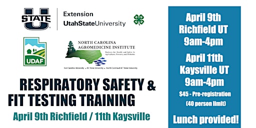 Imagen principal de 2024 USU PSEP Respiratory Safety & Fit Testing Training, Kaysville