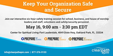 School, Business, and Church Safety Workshop (Face-to-face & zoom)