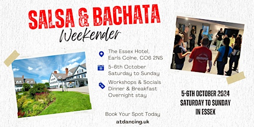 Primaire afbeelding van Salsa &  Bachata Weekender - The Essex - 5-6th October