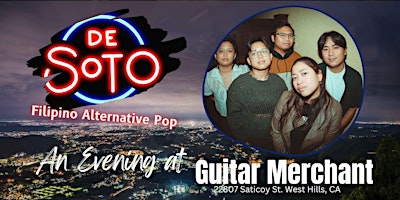 Imagem principal do evento De Soto - An Evening at Guitar Merchant