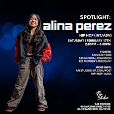 Spotlight: Hip Hop [Int/Adv] with Alina Perez primary image