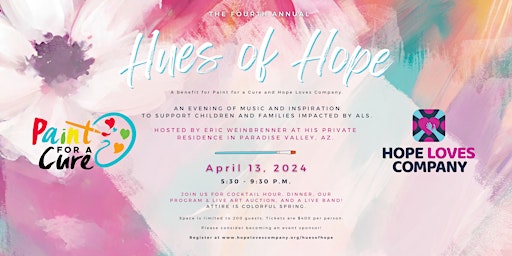 Primaire afbeelding van Hues of Hope: 4th Annual Dinner, Dancing & Art Auction