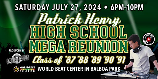 Primaire afbeelding van Patrick Henry High School, Mega Class Reunion. '87, '88, '89, '90, and '91!