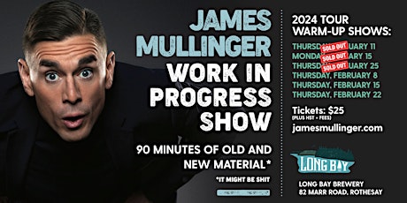 James Mullinger  - 2024 Tour Warm Up (Work-In-Progress) at Long Bay Brewery primary image