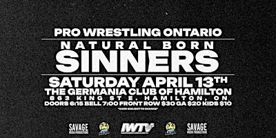 Imagen principal de Natural Born Sinners presented by Pro Wrestling Ontario