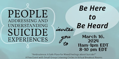 People Addressing and Understanding Suicide Experiences Community Circle