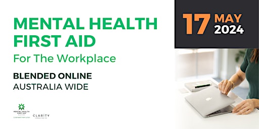 Primaire afbeelding van Mental Health First Aid Workplace (Blended Online) 17 May 2024