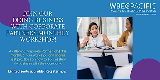 Imagem principal de Doing Business with Corporate Partner Workshops